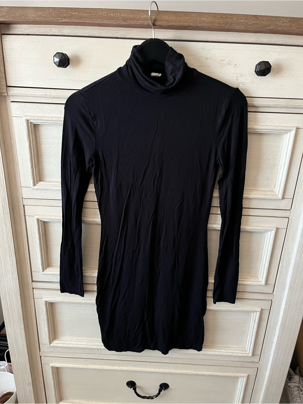 Garage Black Long-Sleeve Turtleneck Dress